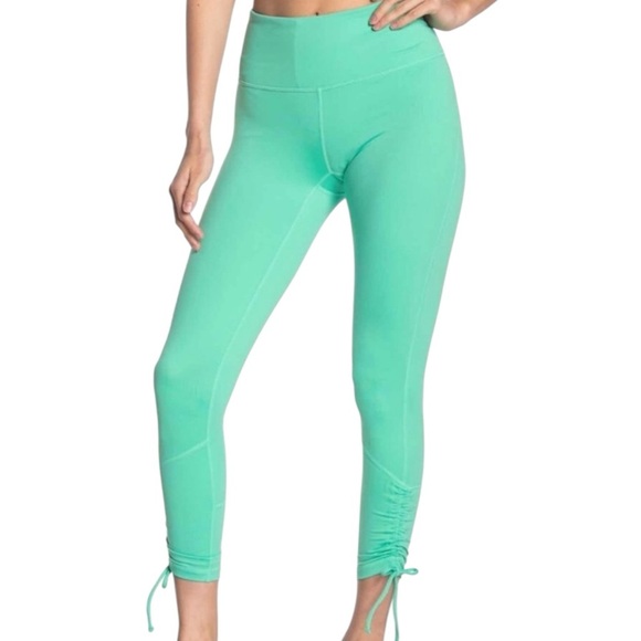 Z by ZELLA RUCHED TIE HEM HIGH WAIST LEGGINGS SZ M - Picture 1 of 6